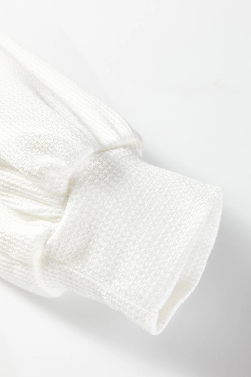 Load image into Gallery viewer, DLLS206 - Ladies White Lace Long Sleeve Textured Pullover
