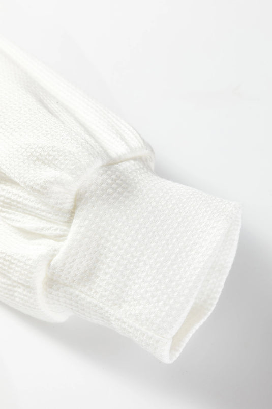 DLLS206 - Ladies White Lace Long Sleeve Textured Pullover