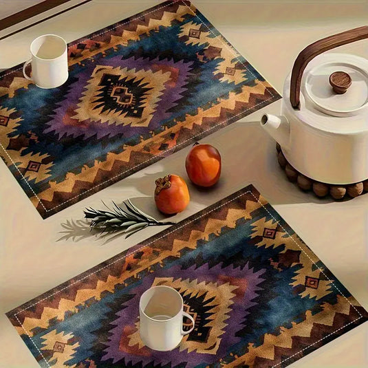 TMPLMT11 - Set of 4 Southwest Aztec Print Placemats