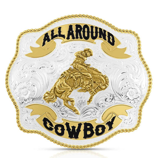 7007 - Montana Silversmiths Scalloped All Around Cowboy Belt Buckle