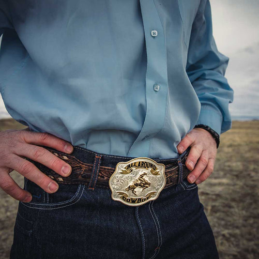 7007 - Montana Silversmiths Scalloped All Around Cowboy Belt Buckle