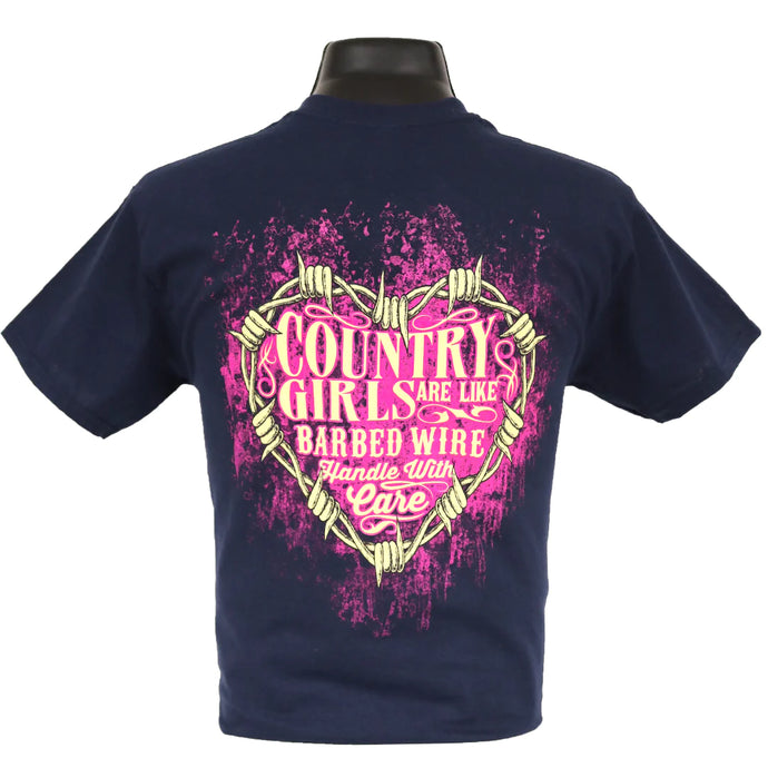 7048 - Southern Addiction Country Girls Barbed Wire T Shirt