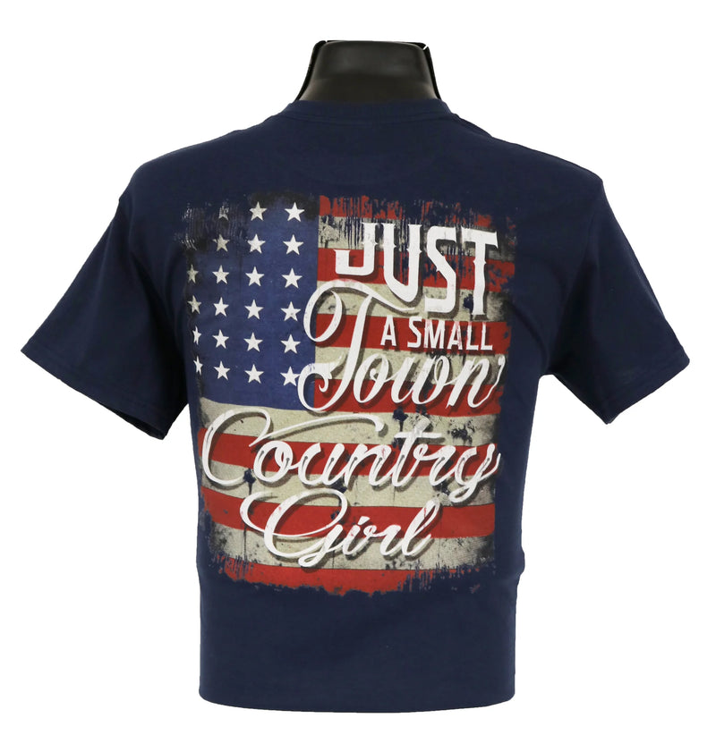 Load image into Gallery viewer, 7051 - Southern Addiction Sm Town Cntry Girl -Navy T Shirt
