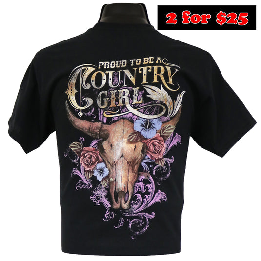 7053 - Southern Addiction Proud to be a Country Girl T Shirt