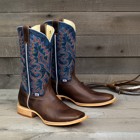 1157 - RockinLeather Men's Chocolate Cowhide Western Boot