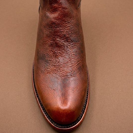 8032 - RockinLeather Men's Brown Zip Up Cowhide Western Boots