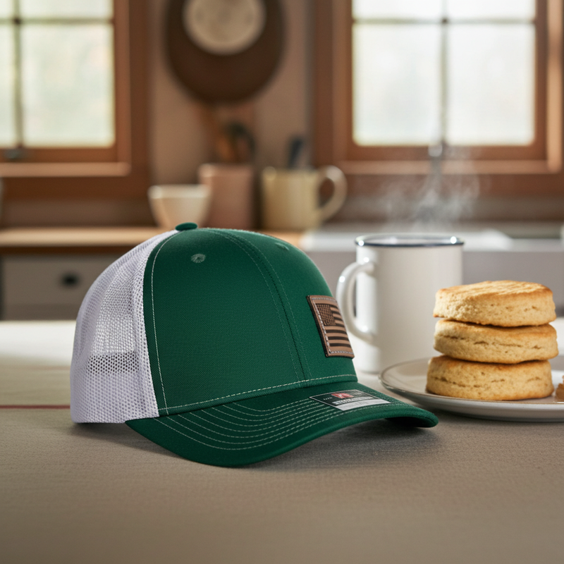 Load image into Gallery viewer, SA150 - Southern Addiction Light American Flag Kelly/White Cap
