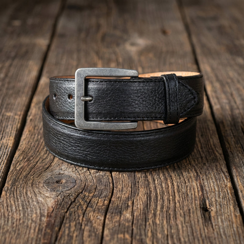 Load image into Gallery viewer, B45 - RockinLeather Black Cowhide Leather Belt
