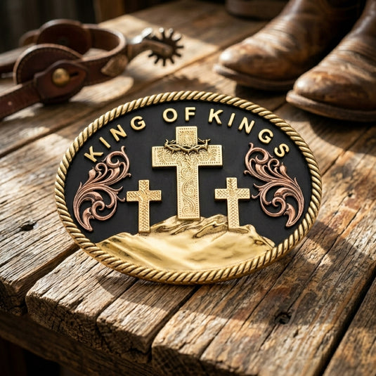RLB014 - RockinLeather King of Kings Belt Buckle