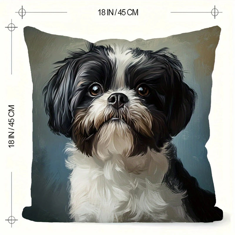 Load image into Gallery viewer, TMPL127 - 1 Piece - 18&quot; x 18&quot; Shih Tzu Throw Pillow
