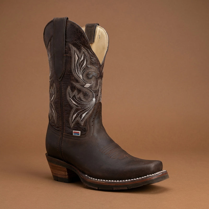 Load image into Gallery viewer, 2133 - RockinLeather Women's Dark Brown Western Boot With Narrow Square Toe
