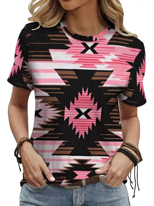 TMTSHT131 - Ladies Aztec Print T Shirt