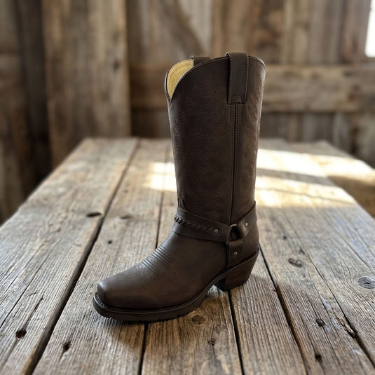 1264 - RockinLeather Men's Chocolate Leather Harness Boot