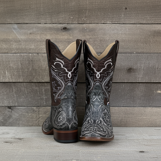 1220 - RockinLeather Men's Sedona Distressed Stamped Cowhide Leather Boot