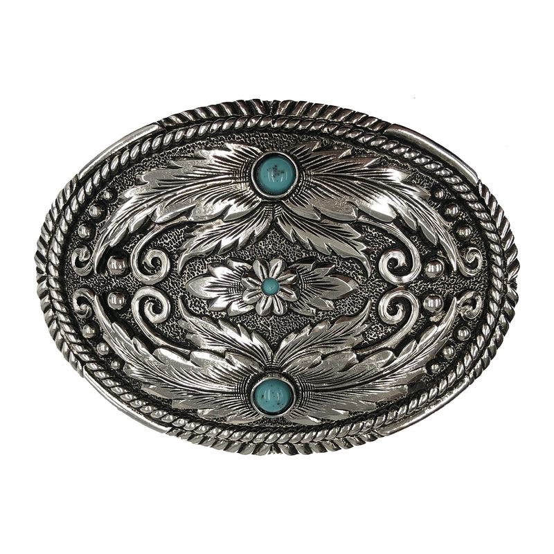 Load image into Gallery viewer, 732-04 - Fancy Feather Buckle with Turquoise
