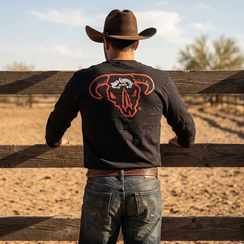 Load image into Gallery viewer, BCT2614BK - Hooey "Bad Company" Black Long Sleeve Shirt W/Red &amp; White Logo
