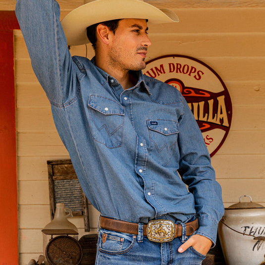 735 - Bronc Rider Beaded Edge Buckle