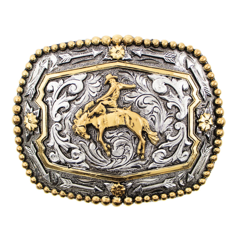 Load image into Gallery viewer, 735 - Bronc Rider Beaded Edge Buckle
