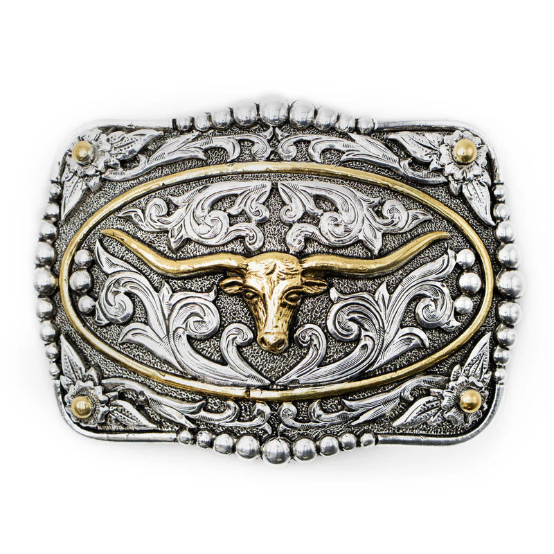 Load image into Gallery viewer, 738 - Scrolled Longhorn with Gold Ring Buckle
