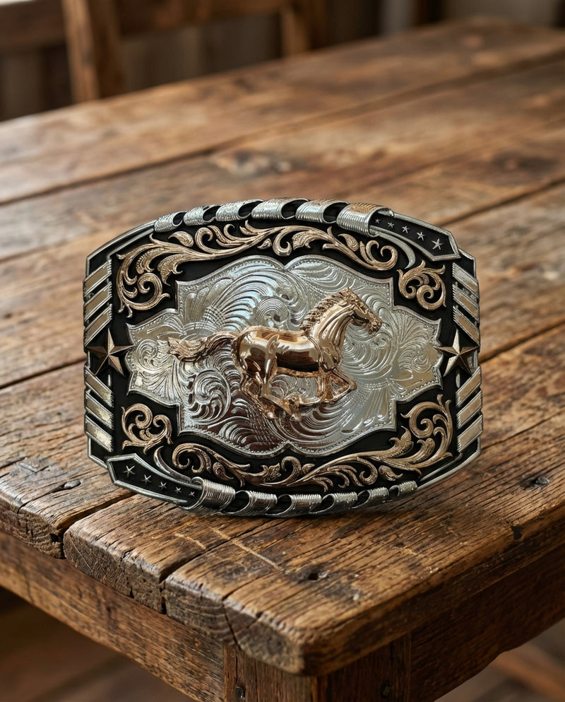 Load image into Gallery viewer, AWW25 - Horse 3 Tone Buckle

