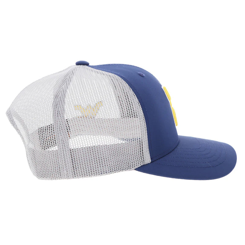 Load image into Gallery viewer, 7441T-NVGY - Hooey West Virginia University Hat Blue &amp; Grey w/ Hooey Logo
