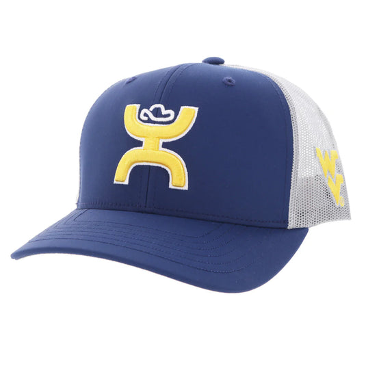 7441T-NVGY - Hooey West Virginia University Hat Blue & Grey w/ Hooey Logo