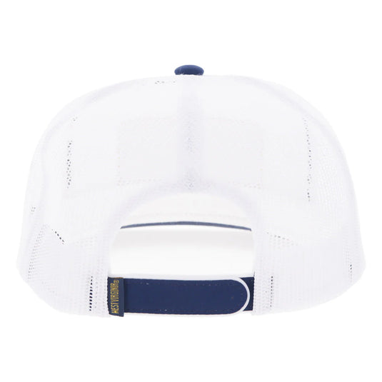 7443T-WH - Hooey West Virginia University Hat White w/ Navy & Yellow Patch