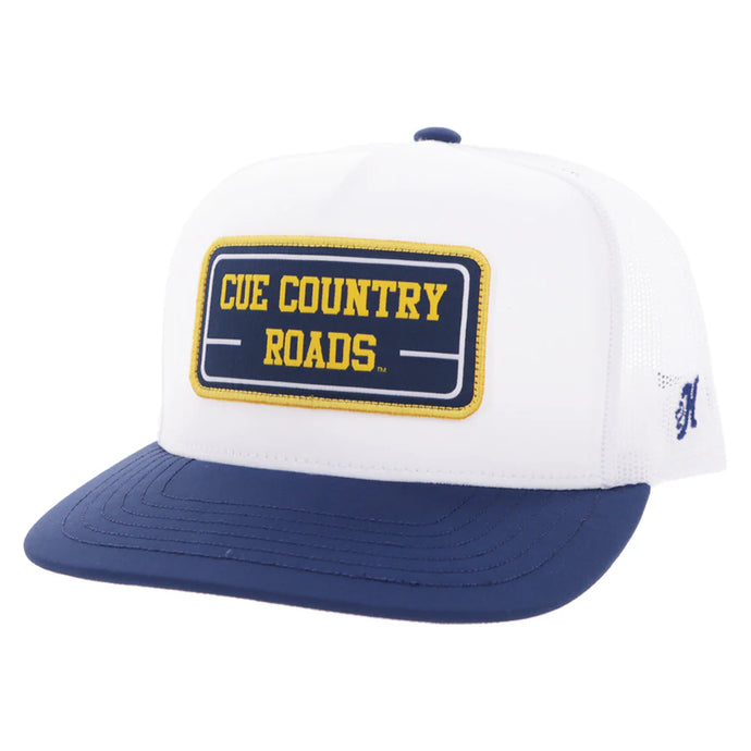 7443T-WH - Hooey West Virginia University Hat White w/ Navy & Yellow Patch