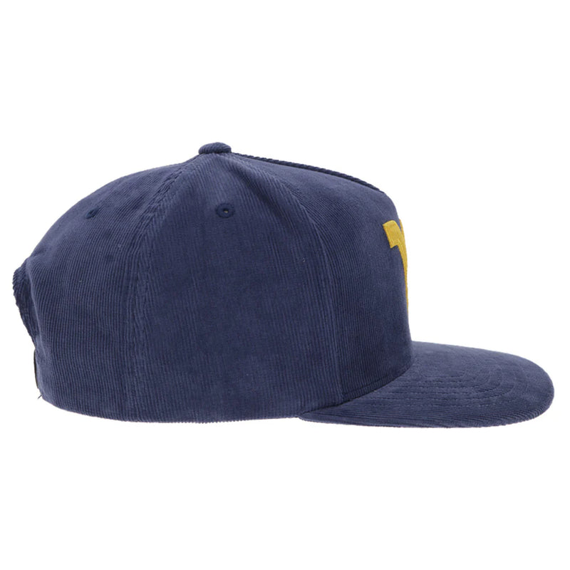 Load image into Gallery viewer, 7444T-NV - Hooey West Virginia University Hat Navy Corduroy w/ Yellow WV Logo
