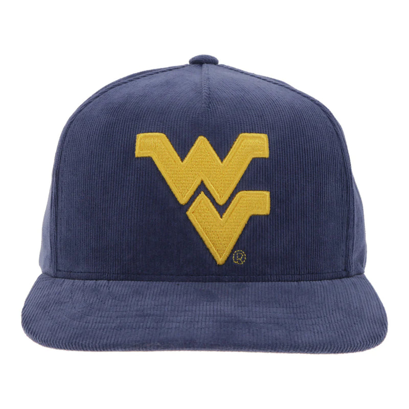 Load image into Gallery viewer, 7444T-NV - Hooey West Virginia University Hat Navy Corduroy w/ Yellow WV Logo
