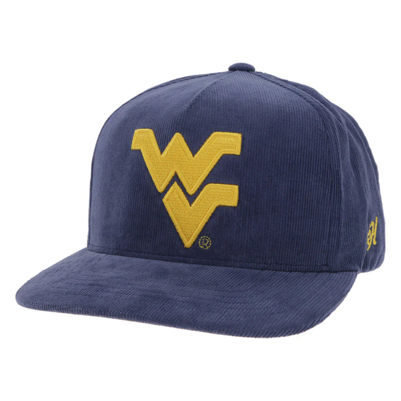 Load image into Gallery viewer, 7444T-NV - Hooey West Virginia University Hat Navy Corduroy w/ Yellow WV Logo

