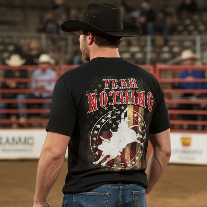 6175 - Southern Addiction Fear Nothing Bullrider T Shirt