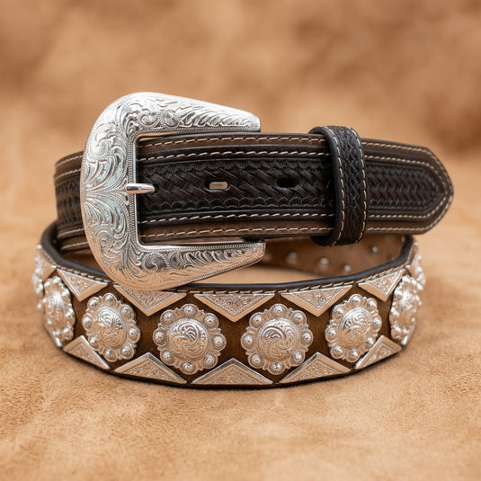 1725 - Men's Chocolate Silversmith Belt