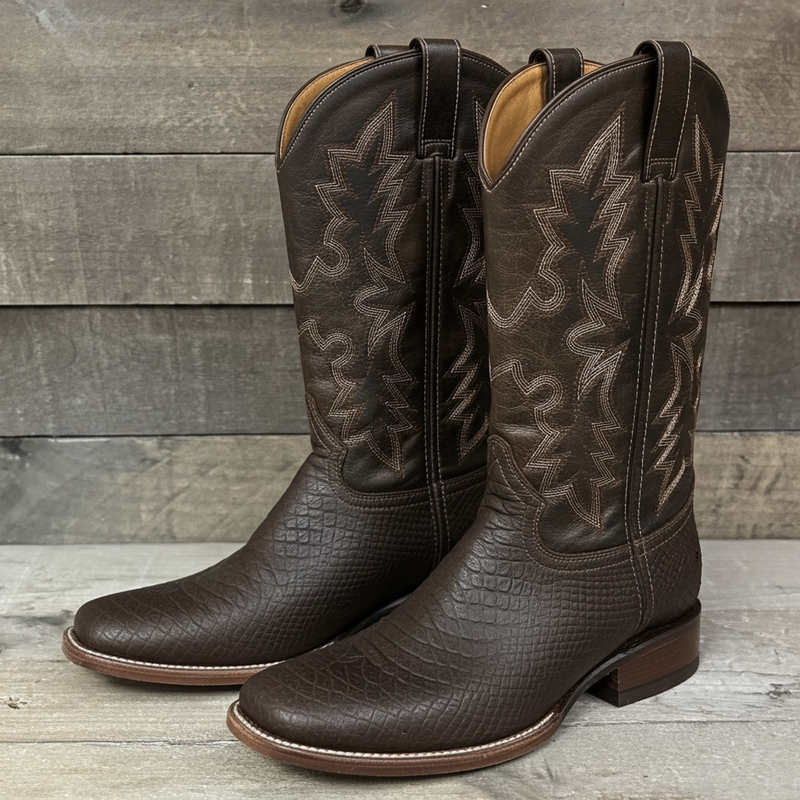 Load image into Gallery viewer, CP5004 - Cowboy Prayer Men&#39;s Chocolate Snake Print Western Boot

