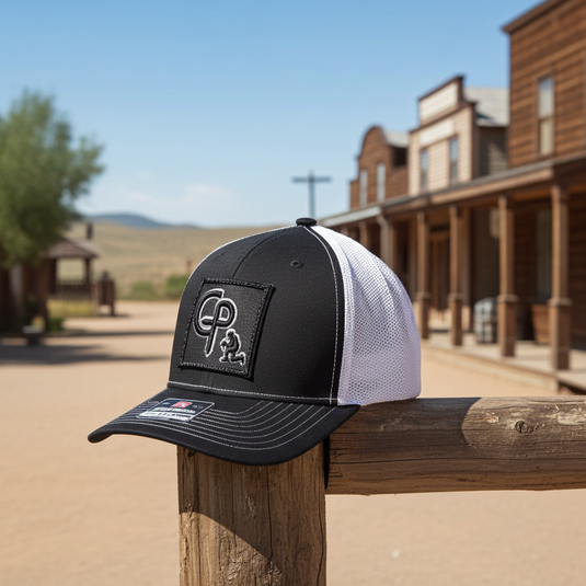CP114 - Cowboy Prayer 3D Black  Black/White Cap