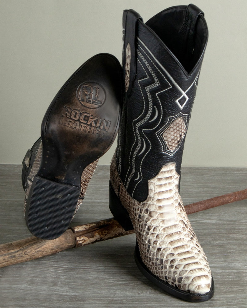 8004 - RockinLeather Men's Genuine Natural Python Boots – D & D Outfitters