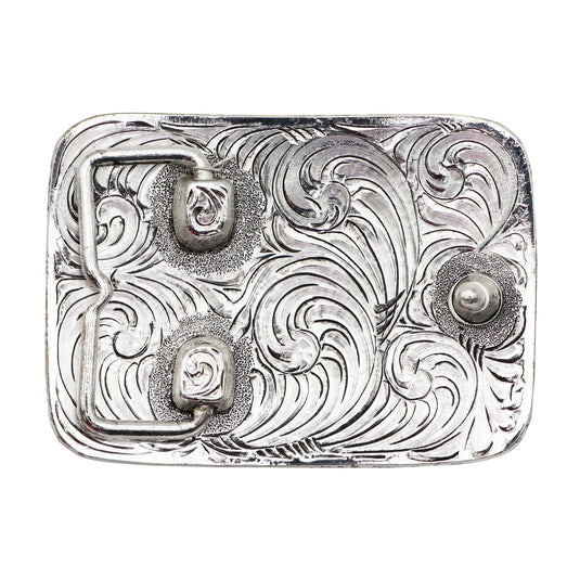 759 - Skull with Crosses and Feathers Buckle