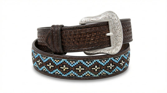 N2419402 - Nocona Men's Geometric Beaded Inlay Belt