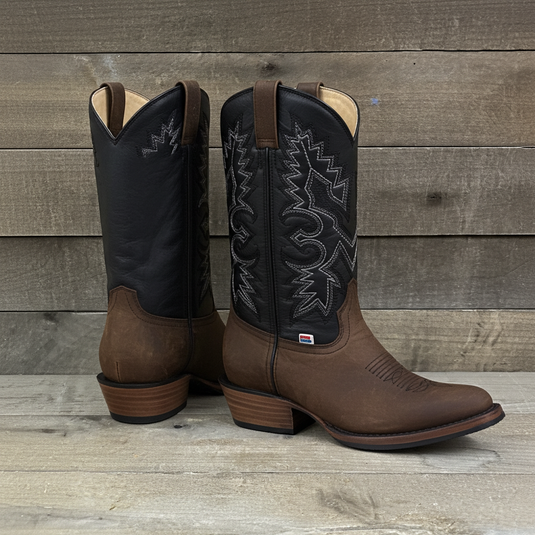 1228 - RockinLeather Men's Round Toe Gaucho Brown Western Boot