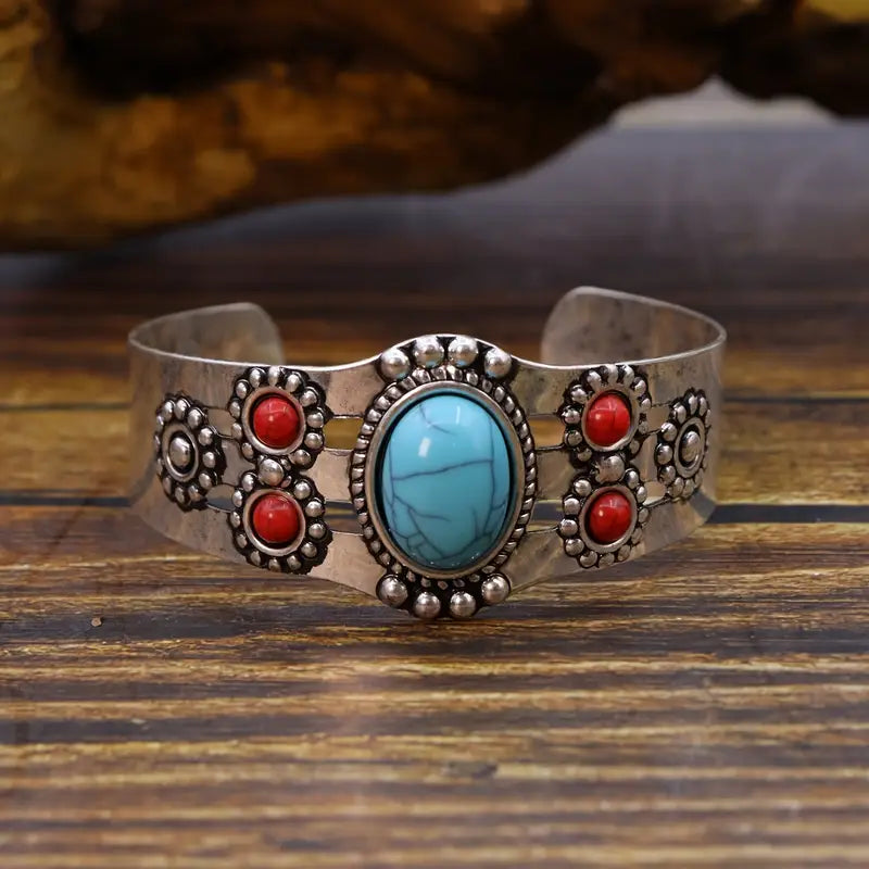 Load image into Gallery viewer, TMBC44 - Multi Colored Stones Open Bracelet
