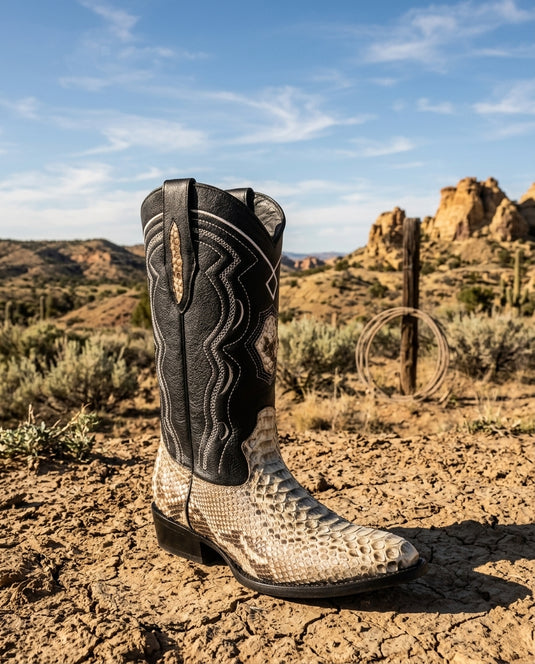 8004 - RockinLeather Men's Genuine Natural Python Boots