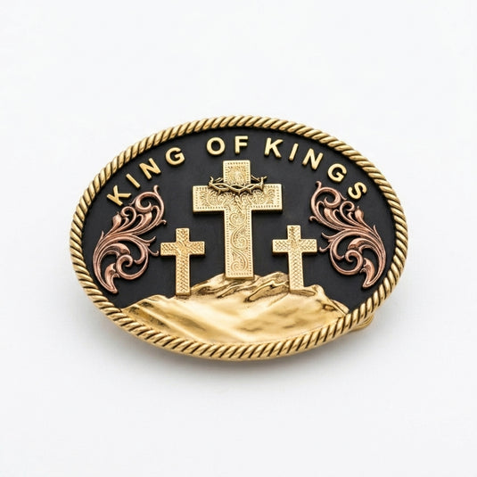 RLB014 - RockinLeather King of Kings Belt Buckle