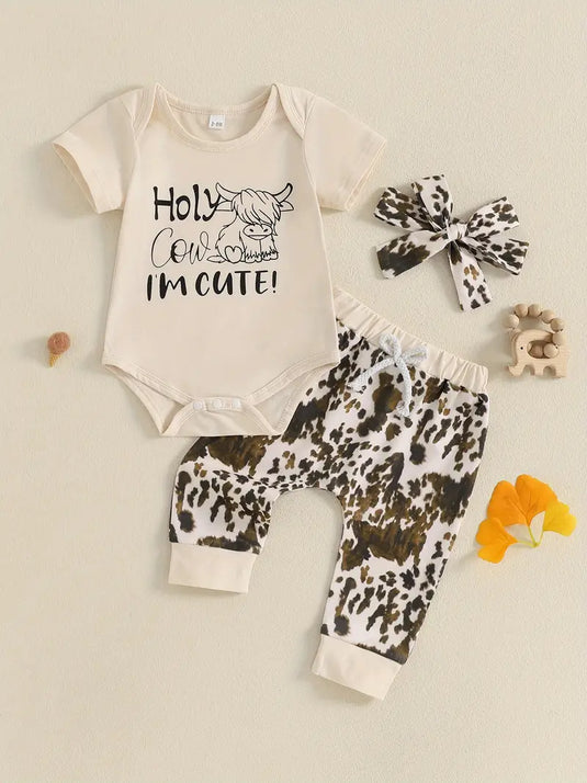 TMCHD40 - Baby 3 Piece Set Holy Cow I'm Cute