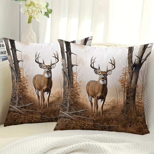 TMPL63 - Set of 2 - 18" x 18" Deer Throw Pillows