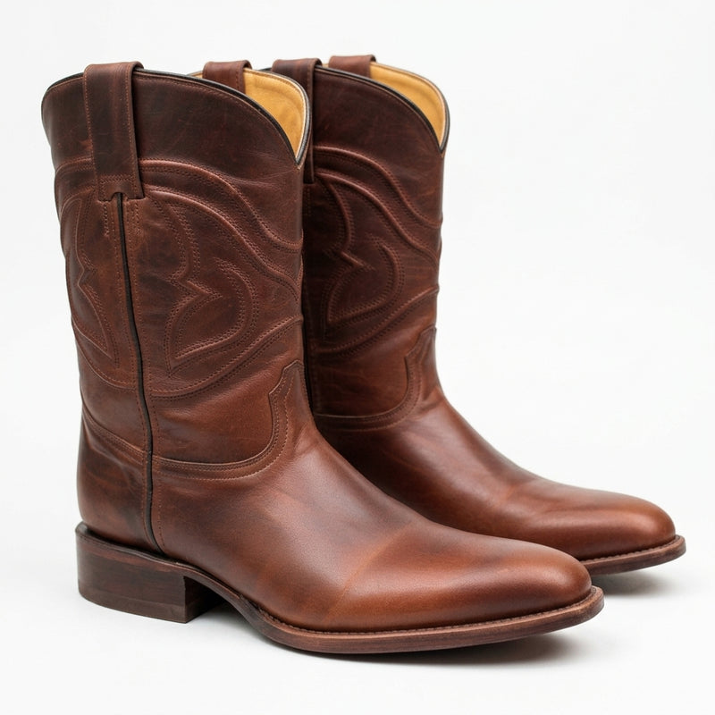 Load image into Gallery viewer, 1253 - RockinLeather Men's Cognac Goat Roper Boot
