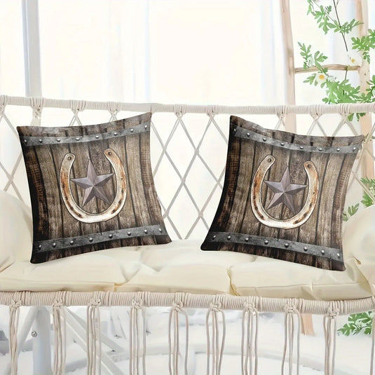 TMPL10 - 2 Pieces Rustic Farmhouse Throw Pillows