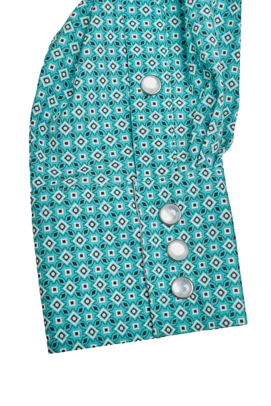 MPS110L-1159 - Rodeo Clothing Men's Western Pearl Snap Aztec Print Shirt