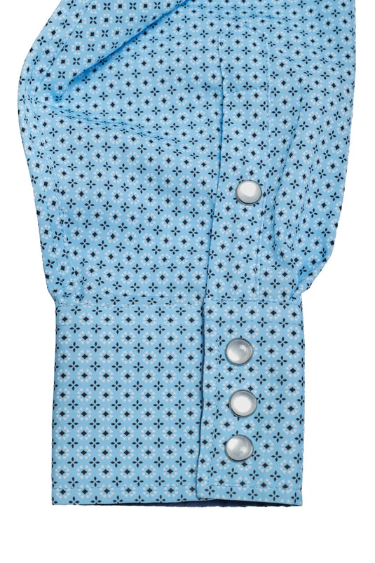 MPS110L-1163 - Rodeo Clothing Men's Western Pearl Snap Aztec Print Shirt
