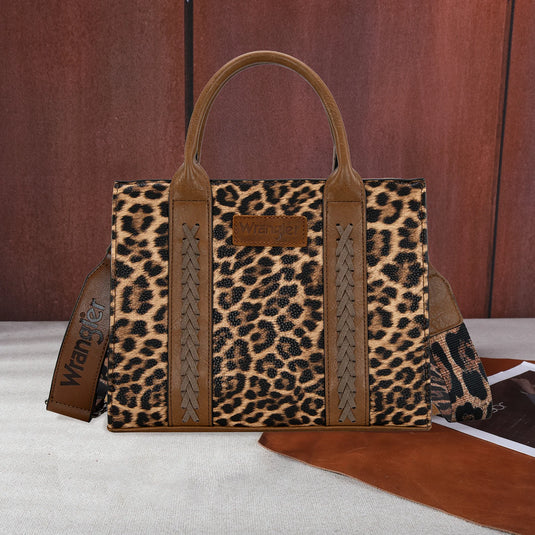 WG70-8120CLP - Wrangler Leopard Print Tote/Crossbody - Leopard