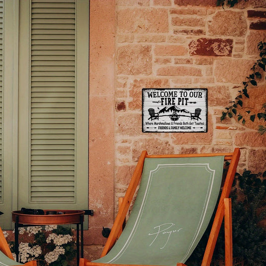 TMSG23 - Welcome To Our Firepit Metal Sign